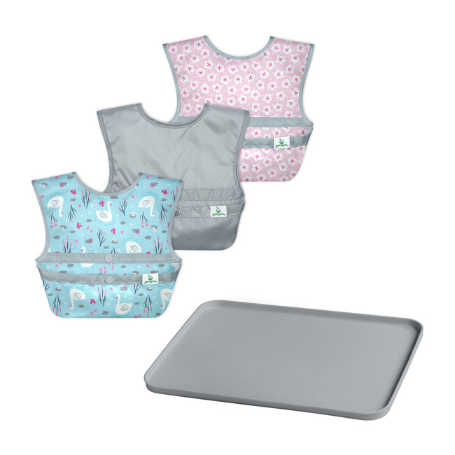 Easy-wear Bib & Platemat Set, Swan