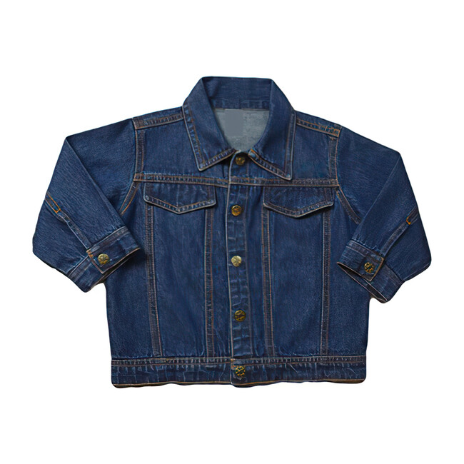 Baby Back Embroidery Denim Jacket, Medium Blue