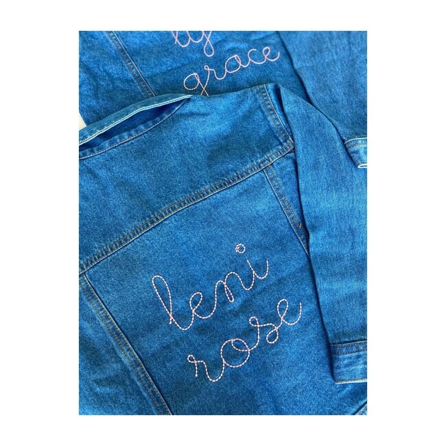 Baby Back Embroidery Denim Jacket, Medium Blue