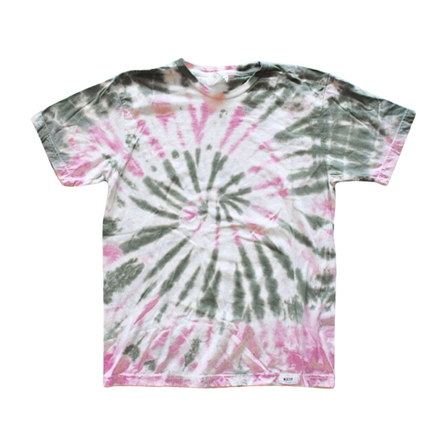 Adult Tie Dye T-Shirt, Olive & Pink - Tees - 1
