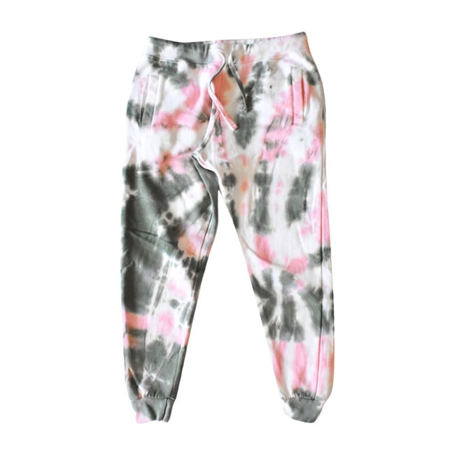 Adult Tie Dye Joggers, Pink & Olive - Sweatpants - 1