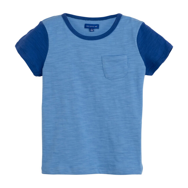 Mo Colorblock Tee, Blue Tonal