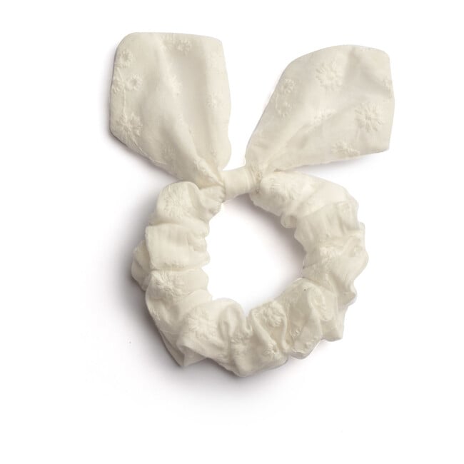 Lola Hairtie, White Daisy Eyelet - Hair Accessories - 1