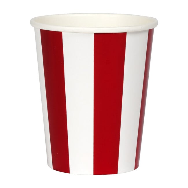 Shiny Red Stripe Cups - Party - 1