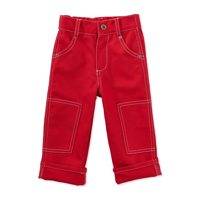 The Knee Patch Jeans, Red Denim