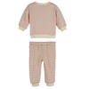 Jones Sweat Set, Cream and Dusty Red Stripe - Mixed Apparel Set - 2