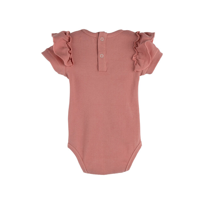 Eden Ruffle Shoulder Bodysuit, Deep Dusty Rose