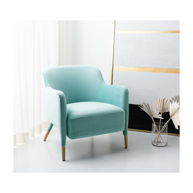 Topaz Velvet Arm Chair, Aqua