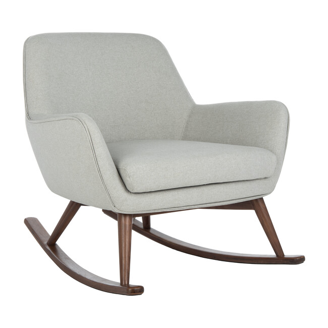 Mack Mid-Century Rocking Chair, Light Grey - Nursery Chairs - 1