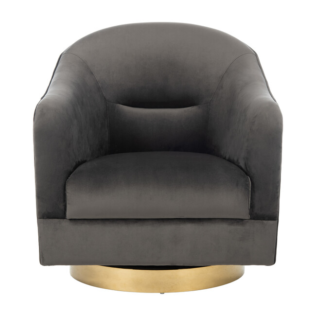 Madelyn Barrel Chair, Dark Grey/Gold - Nursery Chairs - 1