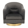 Madelyn Barrel Chair, Dark Grey/Gold - Nursery Chairs - 1 - thumbnail