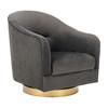 Madelyn Barrel Chair, Dark Grey/Gold - Nursery Chairs - 3