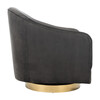 Madelyn Barrel Chair, Dark Grey/Gold - Nursery Chairs - 4
