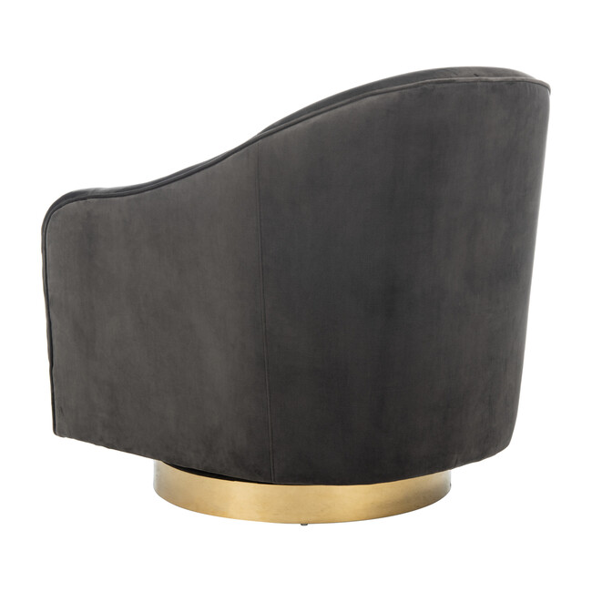 Madelyn Barrel Chair, Dark Grey/Gold - Nursery Chairs - 5