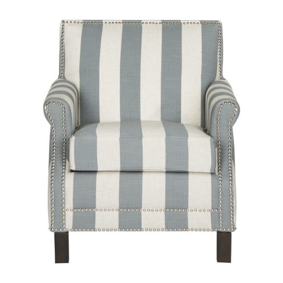 Easton Striped Club Chair, Grey/White