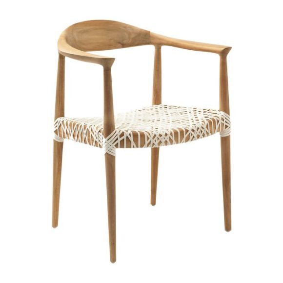 Bandelier Arm Chair, White/Natural