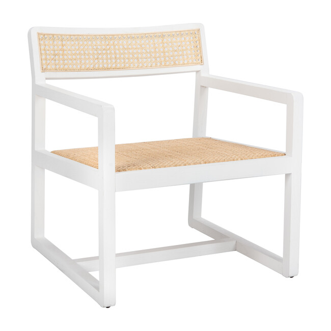 Lula Cane Accent Chair, White - Kids Seating - 3