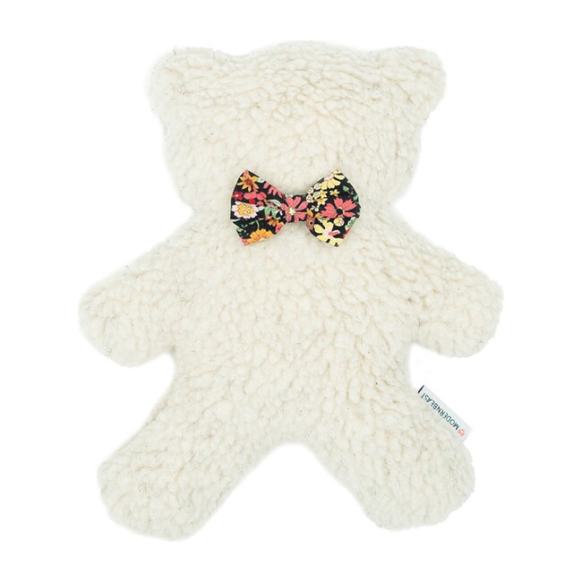Cream Lavender Bedtime Bear, Black Floral