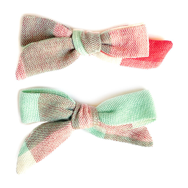 Mini Colegiala Bow, Salmon Menta - Hair Accessories - 1