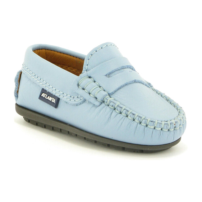 Toddler Penny Moccasins in Smooth Leather, Sky Blue