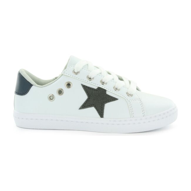 Mia Star Lace Sneaker, White & Grey - Hoo Shoes Shoes | Maisonette