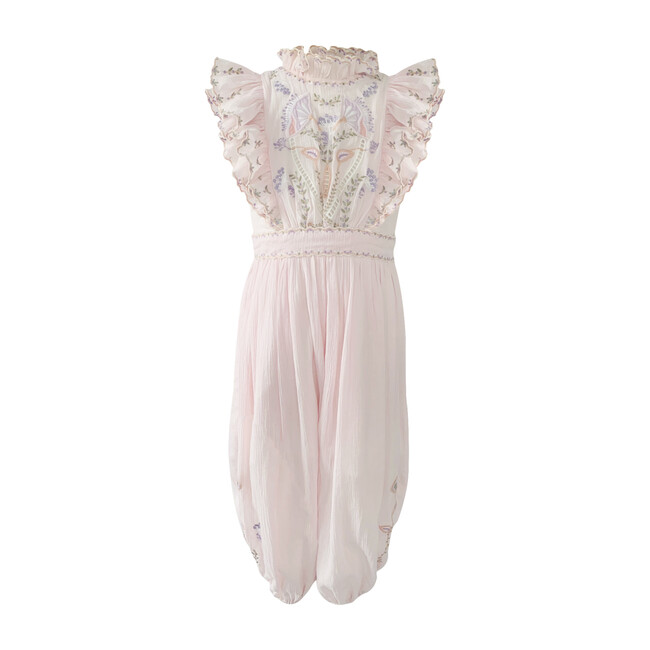 River Crinkle Embroidery Jumpsuit, Ballet Pink