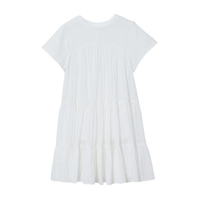 Grace 3 Tier T-Shirt Dress, White