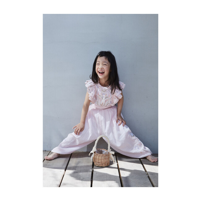 River Crinkle Embroidery Jumpsuit, Ballet Pink