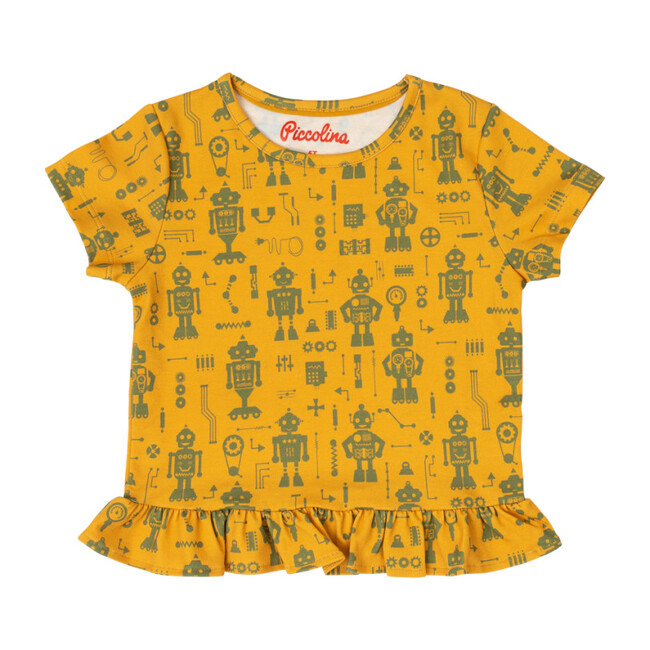 Printed Ruffle Tee, Robotics