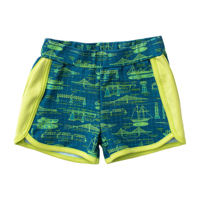 Printed Jogger Short, Sea Navigation