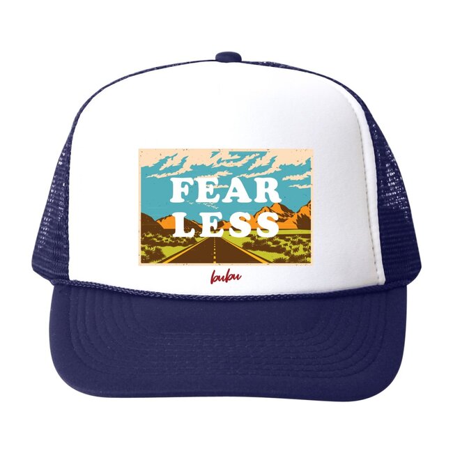 Fear Less Hat, Blue and White