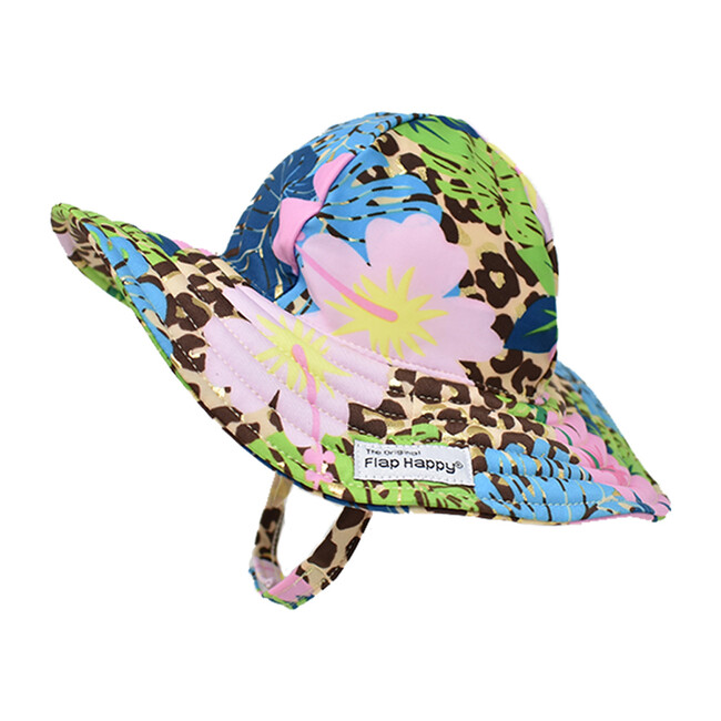 UPF 50+ Summer Splash Swim Hat, Cheetah Blooms - Hats - 1
