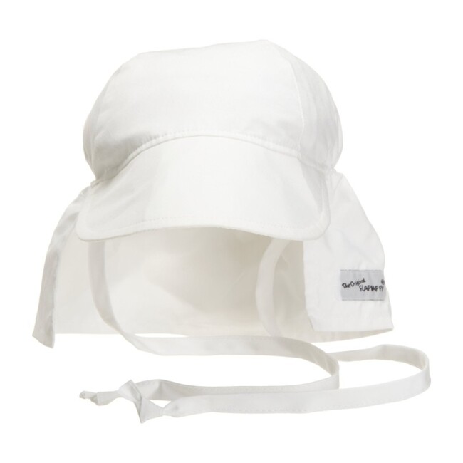 UPF 50+ Original Flap Hat with Ties, White