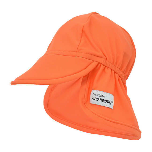 UPF 50+ Swim Flap Hat, Orange - Hats - 1