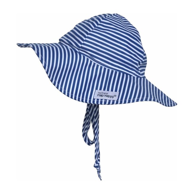 UPF 50+ Floppy Hat, Navy Preppy Stripe - Hats - 1