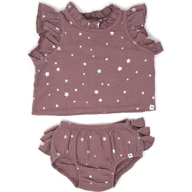 Lola Top and Tushie Set, Silver Mini Stars Thistle - Mixed Apparel Set - 1