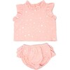 Lola Top and Tushie Set, Silver Mini Stars Pale Pink - Mixed Apparel Set - 1 - thumbnail