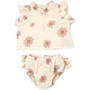 Lola Top and Tushie Set, Blush Daisies Natural - Mixed Apparel Set - 1 - thumbnail