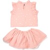 Lola Top and Tutu Skirt Set, Silver Mini Stars Pale Pink - Blouses - 2