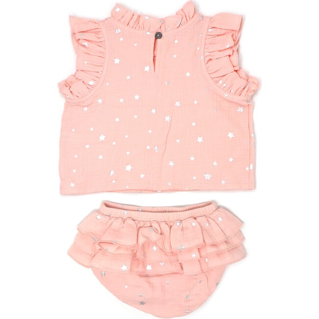 Lola Top and Tushie Set, Silver Mini Stars Pale Pink - Mixed Apparel Set - 2