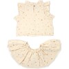 Lola Top and Tutu Skirt Set, Rose Gold Mini Stars Natural - Blouses - 2