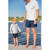 Men's Cabana Swim Short- Mikey, Navy Blue with Navy Blue Liner - Swim Trunks - 2