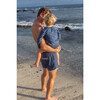 Men's Cabana Swim Short- Mikey, Navy Blue with Navy Blue Liner - Swim Trunks - 6