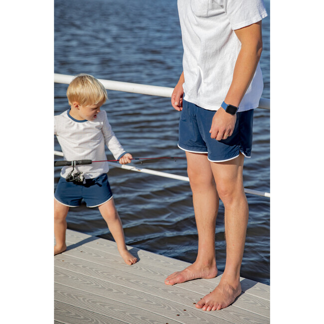 Cabana Swim Short- Nolan, Navy Blue with Navy Blue Liner