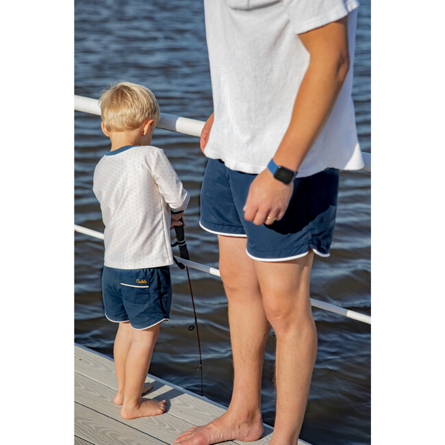 Cabana Swim Short- Nolan, Navy Blue with Navy Blue Liner - Swim Trunks - 5