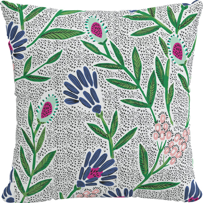 Indoor/Outdoor Decorative Pillow, Sun Moon Floral Hot Pink