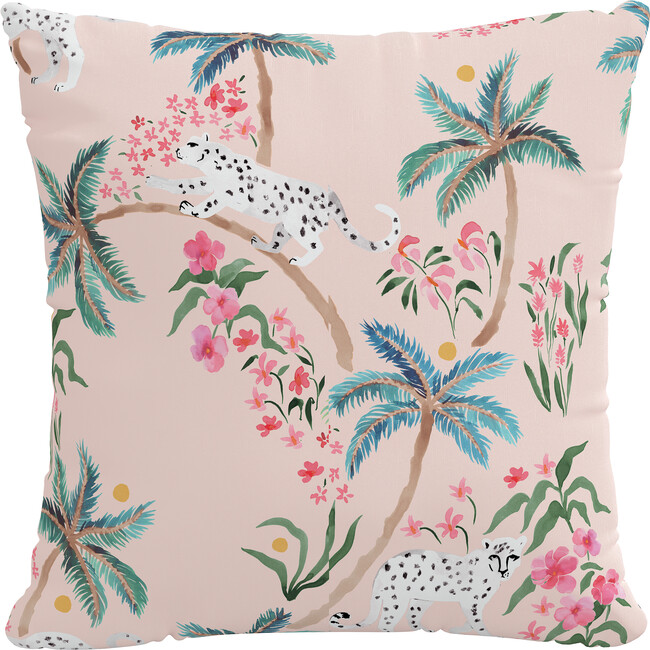Indoor/Outdoor Decorative Pillow, Palm Leopard Blush