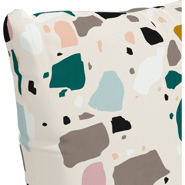 Indoor/Outdoor Decorative Pillow, Terrazzo Emerald Ochre - Decorative Pillows - 3