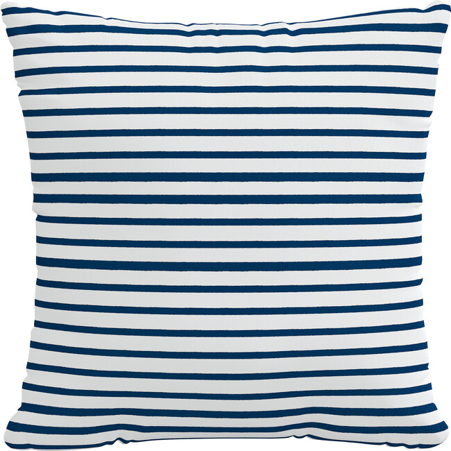 Indoor/Outdoor Decorative Pillow, Nautical Navy Strip
