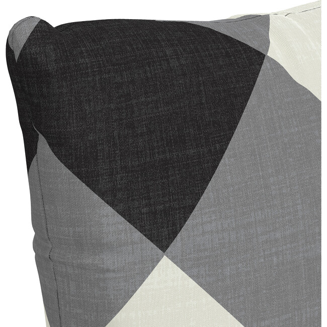 Indoor/Outdoor Decorative Pillow, Diamond Check Charcoal - Decorative Pillows - 3
